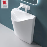 glasvilla Design Standwaschbecken freistehend Col37 weiß, aus Mineralguss, Waschtisch, BTH: 55x34x85cm