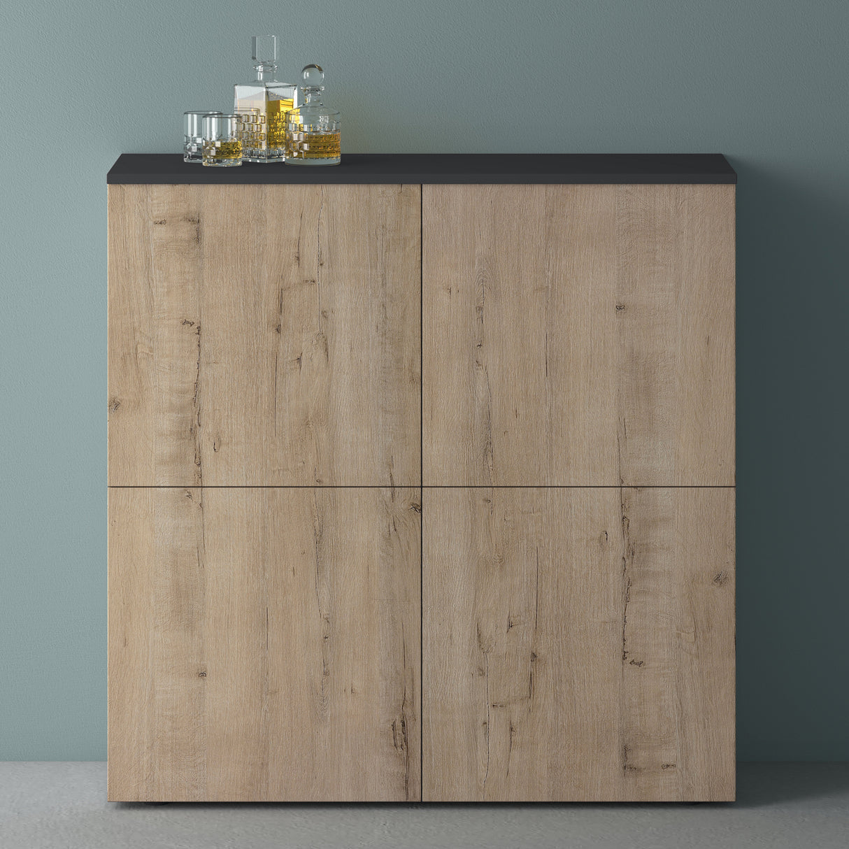 Commode de rangement à 4 portes, buffet, meuble polyvalent, meuble de rangement Glasvilla Schrank04