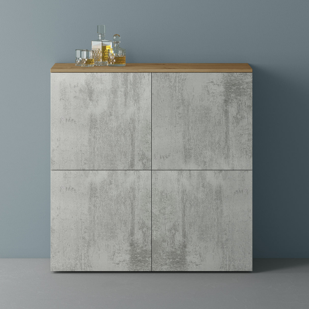 Commode de rangement à 4 portes, buffet, meuble polyvalent, meuble de rangement Glasvilla Schrank04