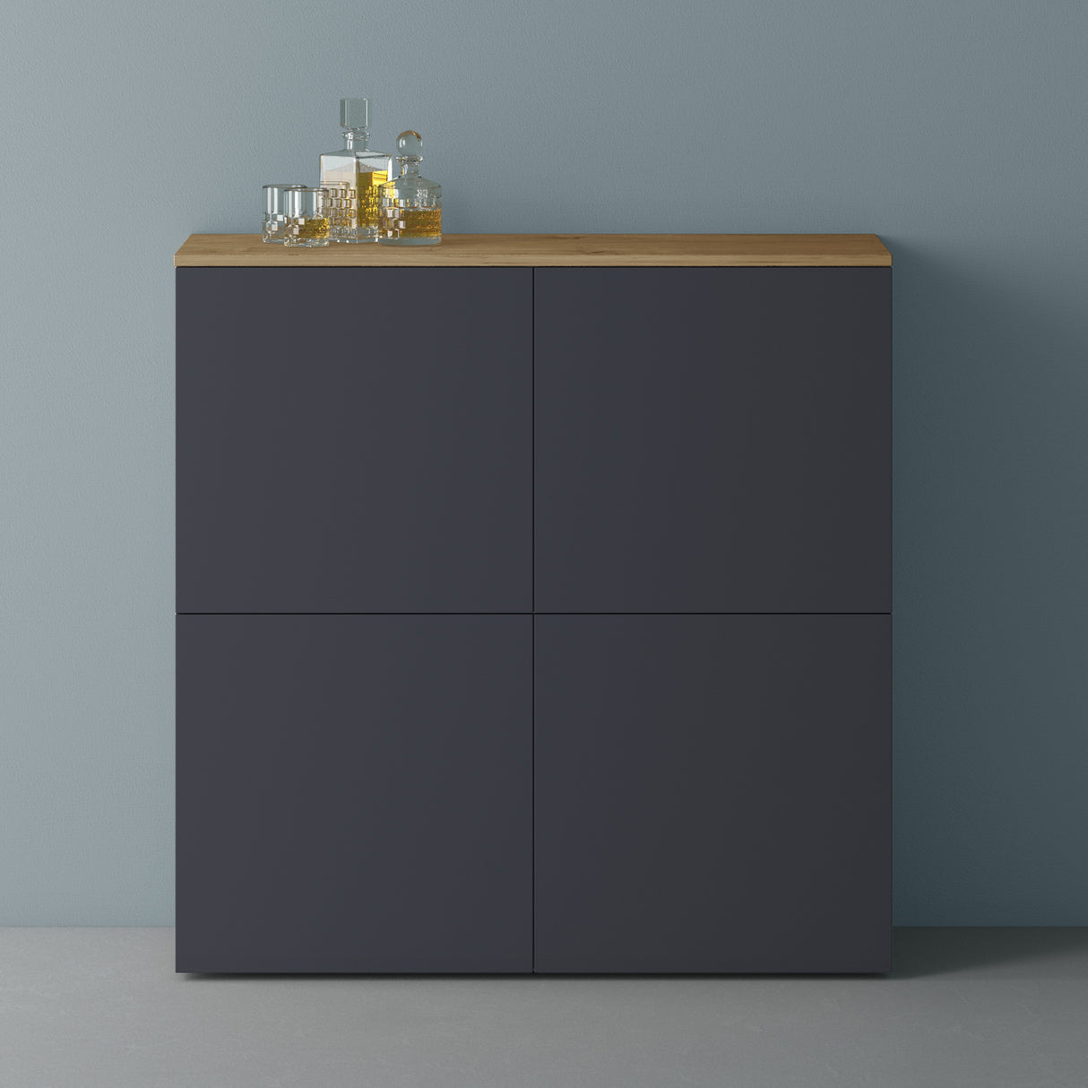 Commode de rangement à 4 portes, buffet, meuble polyvalent, meuble de rangement Glasvilla Schrank04