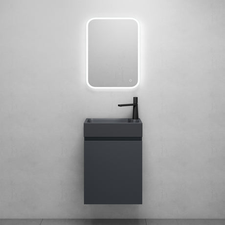 Ensemble de meubles de salle de bain Glasvilla Meubles de salle de bain composés d'un lavabo en anthracite mat et d'un meuble bas pour lavabo LTH: 46x26x63cm Pisa02