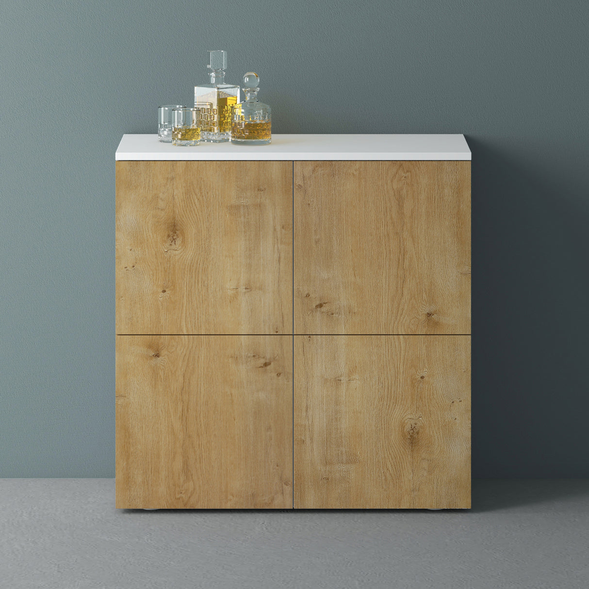 Commode de rangement à 4 portes, buffet, meuble polyvalent, meuble de rangement Glasvilla Schrank04