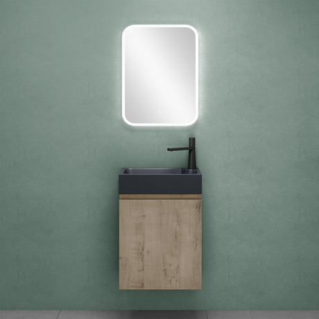 Ensemble de meubles de salle de bain Glasvilla Meubles de salle de bain composés d'un lavabo en anthracite mat et d'un meuble bas pour lavabo LTH: 46x26x63cm Pisa02