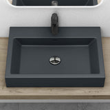 glasvilla Waschbecken Aufsatzwaschbecken Hängewaschbecken Waschschale Mineralguss Bad Eckig Col06