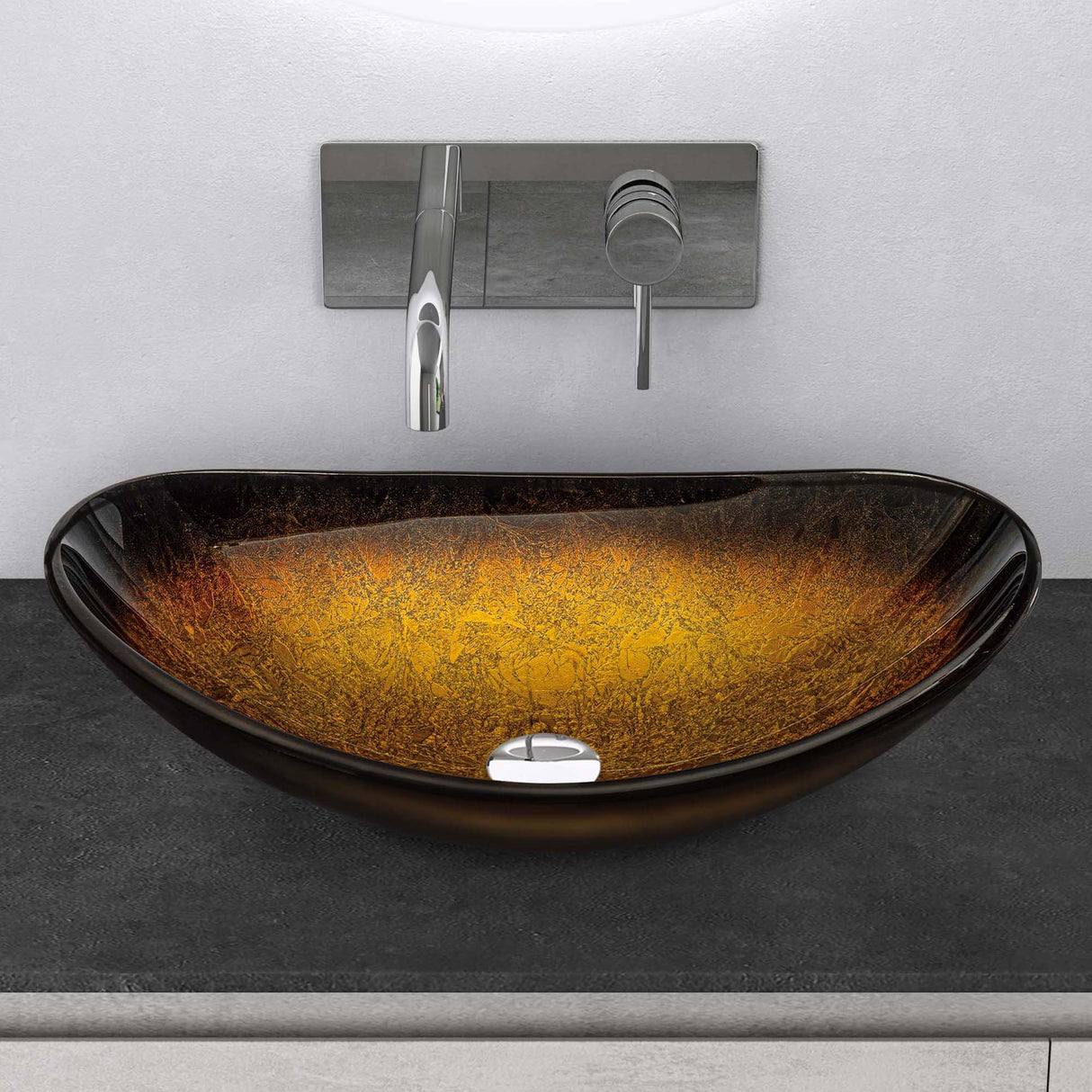 glasvilla Waschbecken Glas Aufsatzwaschbecken Glaswaschbecken Handwaschbecken Waschschale Oval