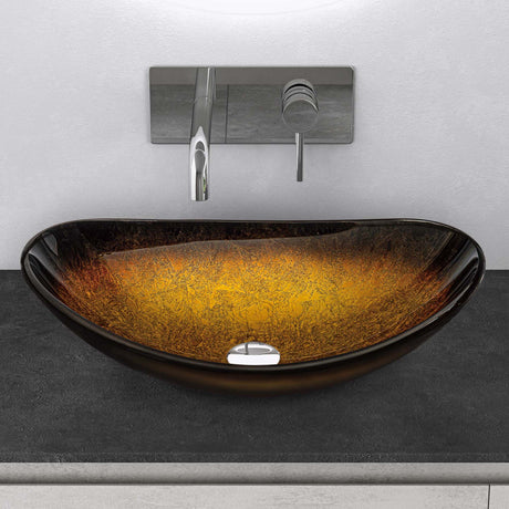 glasvilla Waschbecken Glas Aufsatzwaschbecken Glaswaschbecken Handwaschbecken Waschschale Oval