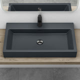 glasvilla Waschbecken Aufsatzwaschbecken Hängewaschbecken Waschschale Mineralguss Bad Eckig Col06