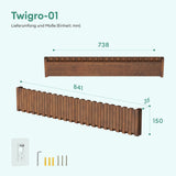 Glasvilla Design – Perchero de pared de madera con 7 ganchos magnéticos abatibles Twigro-01