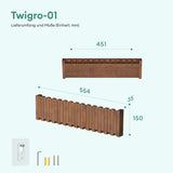 Glasvilla Design – Perchero de pared de madera con 7 ganchos magnéticos abatibles Twigro-01