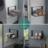 glasvolla Handtuchhalter Badetuchhalter Magnetische Regale für Waschmaschine Klappregal Wandregal ohne Bohren 41x25cm Multifunktionaler Regal für Kühlschrankseit, Bad, Küche Folda-01