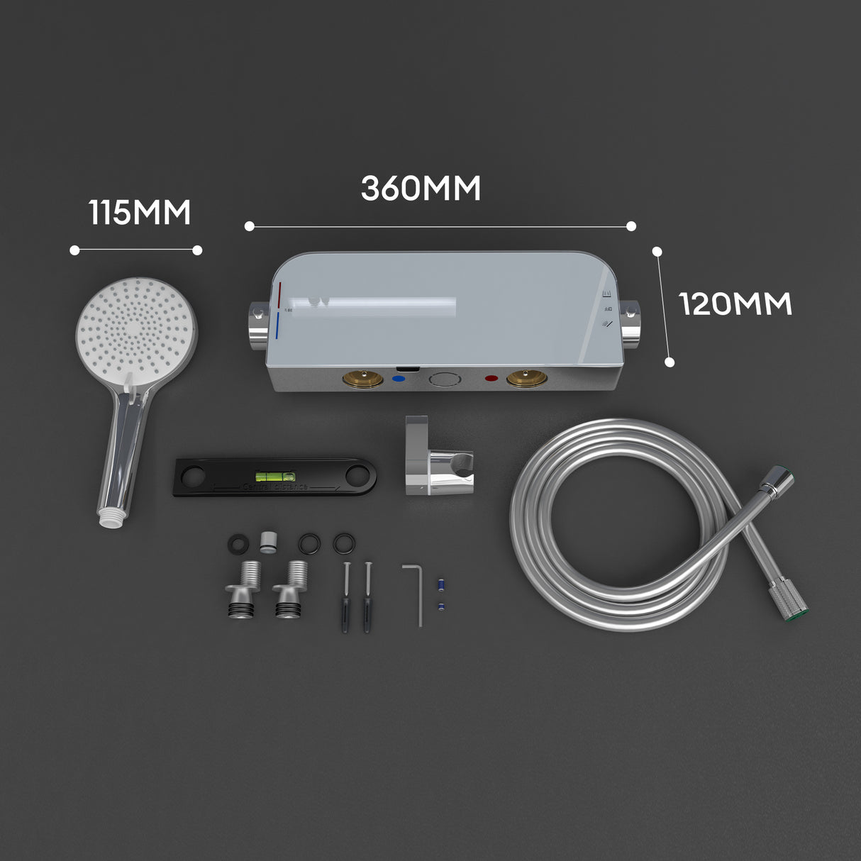 glasvilla Soffione Doccia con 4 Modalità, Doccino per Doccia in Ottone con Tubo Flessibile da 1.5m, Telefono Doccia Universale Facile da Installare Duschsystem8