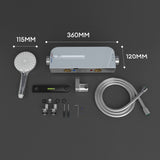 glasvilla Soffione Doccia con 4 Modalità, Doccino per Doccia in Ottone con Tubo Flessibile da 1.5m, Telefono Doccia Universale Facile da Installare Duschsystem8