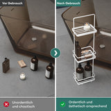 glasvilla Badezimmerregal stehend Badregal Standregal 3-stöckige aus Metall Badezimmerablage schmales Regal 18x12,5x67,3 cm Reglo-02