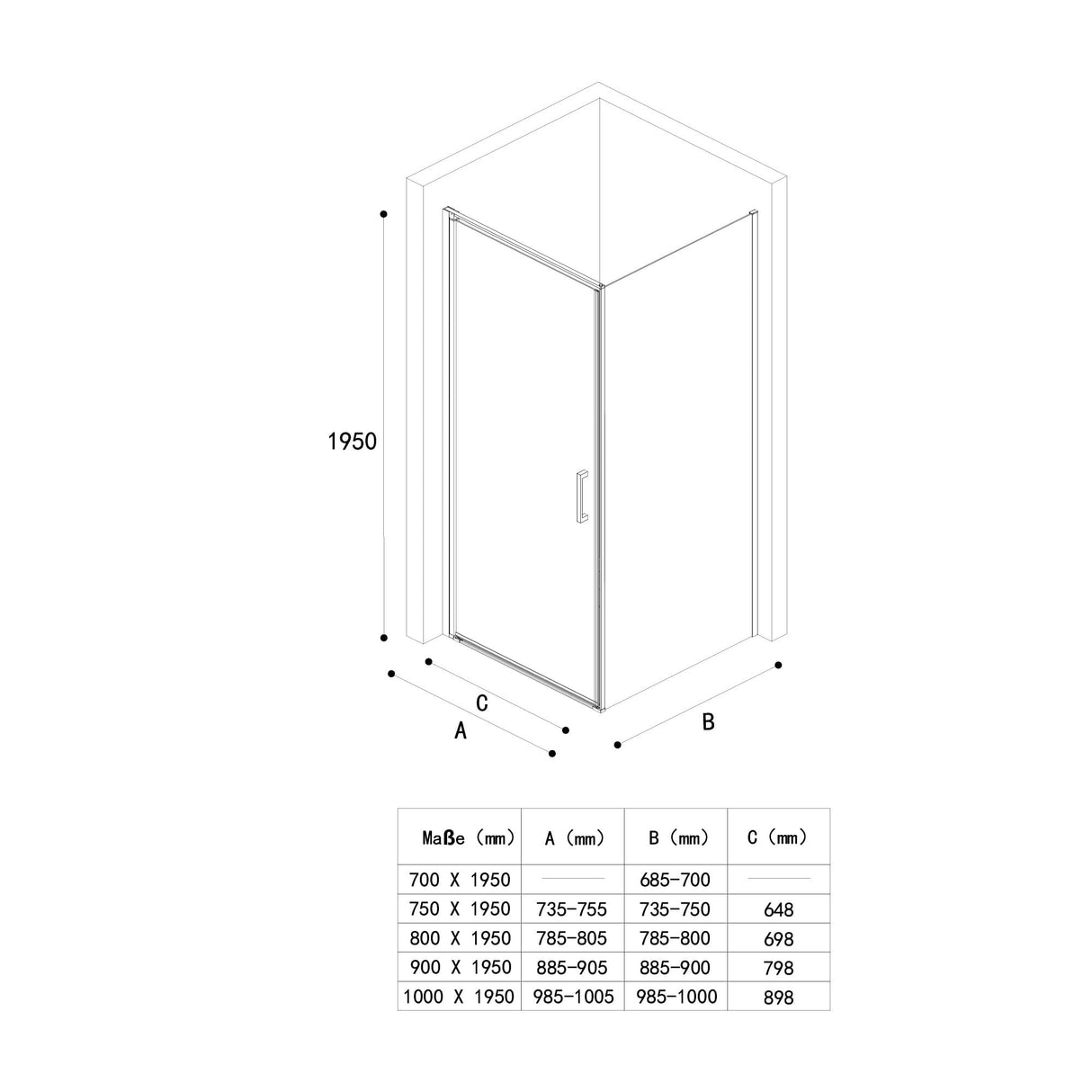 Cabine de douche Glasvilla avec mécanisme de levage et d'abaissement Rav36-Plus, verre de sécurité ESG noir de 8 mm, revêtement nano