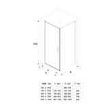 Cabine de douche Glasvilla avec mécanisme de levage et d'abaissement Rav36-Plus, verre de sécurité ESG noir de 8 mm, revêtement nano