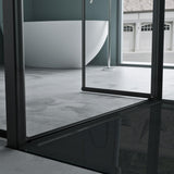 Cabine de douche Glasvilla, cloison de douche en U, cadre en aluminium, verre de sécurité ESG, verre transparent, double porte noire Ravenna66UK