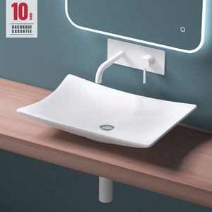 Vasque à poser en céramique Glasvilla, carrée, avec nano-revêtement, Bruxelles910