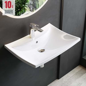 Lavabo Glasvilla Brüssel709 Cerámica blanca con recubrimiento Nano