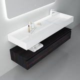 Ensemble de meubles de salle de bain Glasvilla, meuble sous-vasque avec meuble bas 150 x 48 x 25 cm, tiroirs à fermeture amortie et vasque en fonte minérale UP