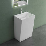glasvilla Design Standwaschbecken freistehend Col40 weiß, aus Mineralguss, Waschtisch, BTH: 55x42x85cm