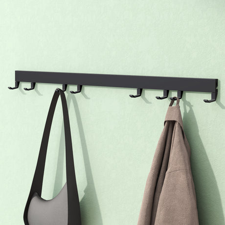 glasvilla Garderobenleiste mit verstellbaren Haken, Kleiderhaken aus Aluminium, Wandgarderobe Garderobenhaken Stalo-10