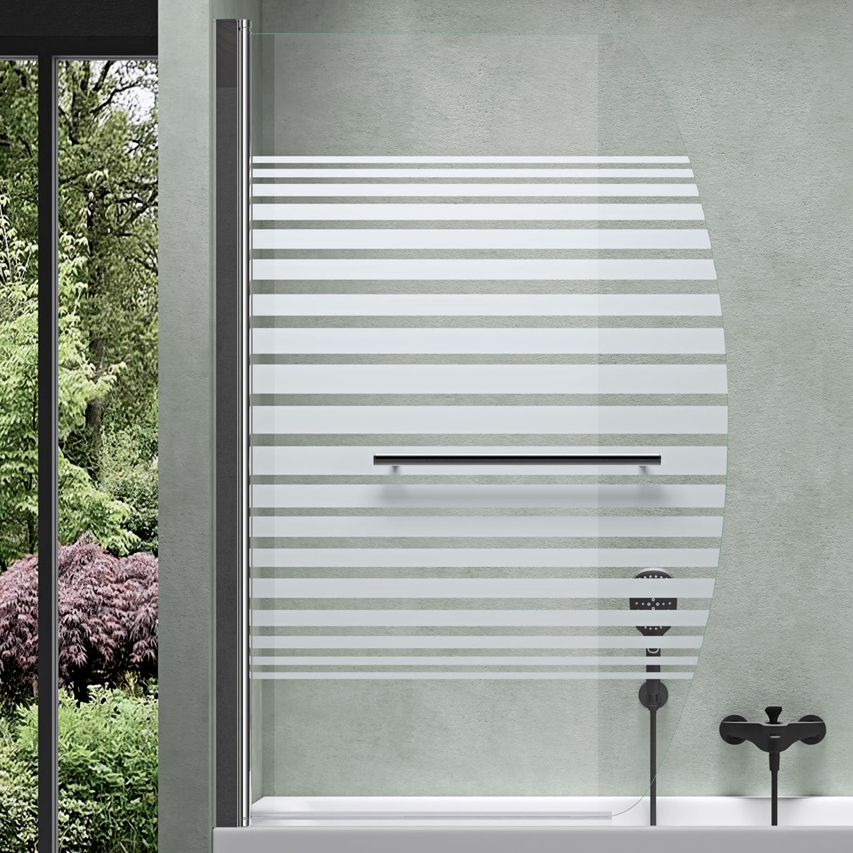 glasvilla Duschwand für Badewanne Badewannenwand faltbar 180° Sicherheitsglas mit NANO 90x140cm Badewannentrennwand Badewannenaufsatz Cortona112