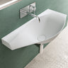 Lavabo mural Glasvilla Design, dimensions L x H x P : 80 x 37 x 22 cm, blanc mat, en fonte minérale avec bonde, réf. Col816
