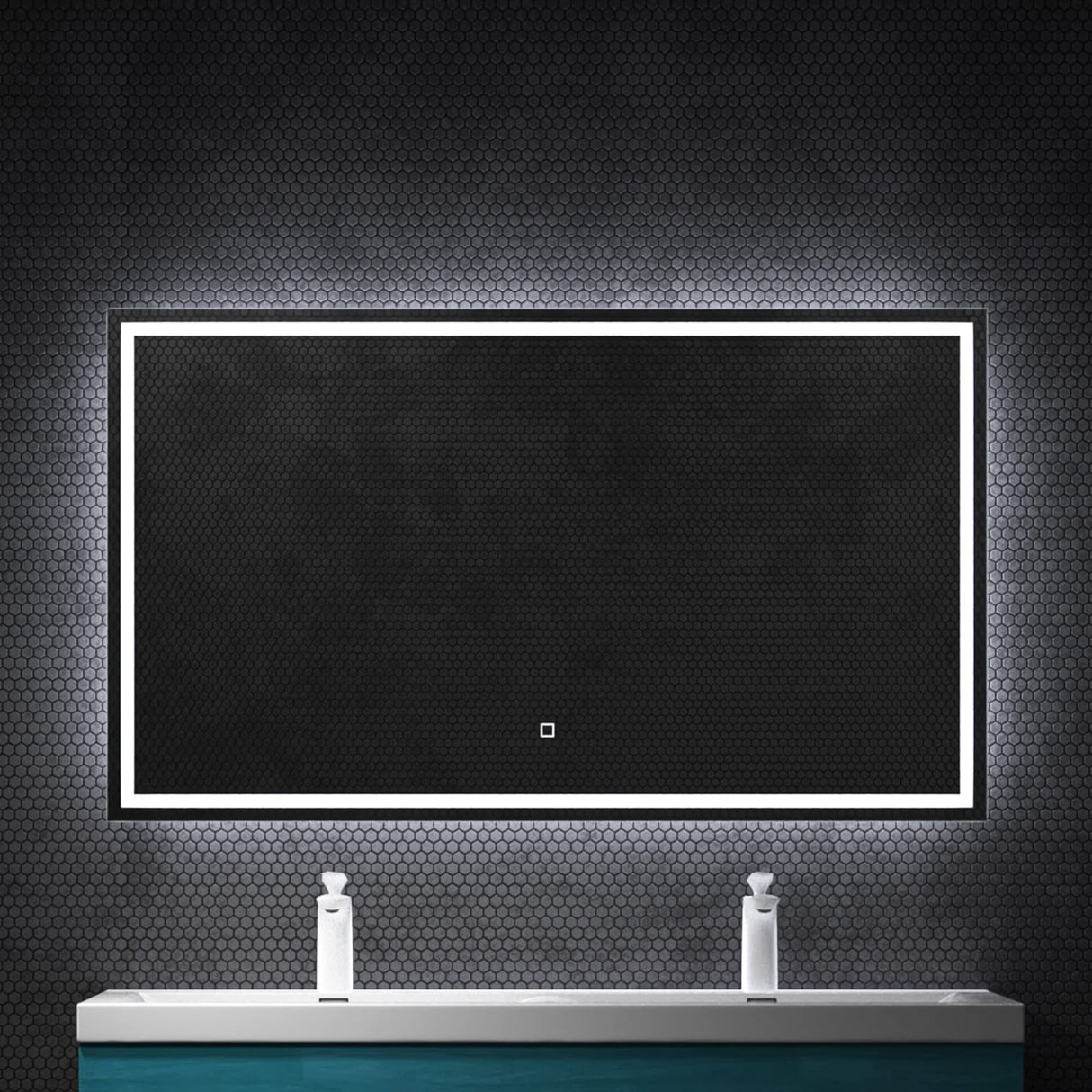Miroir mural de salle de bain Glasvilla, miroir de salle de bain LED avec interrupteur tactile, revêtement antibuée [Classe énergétique F] 02