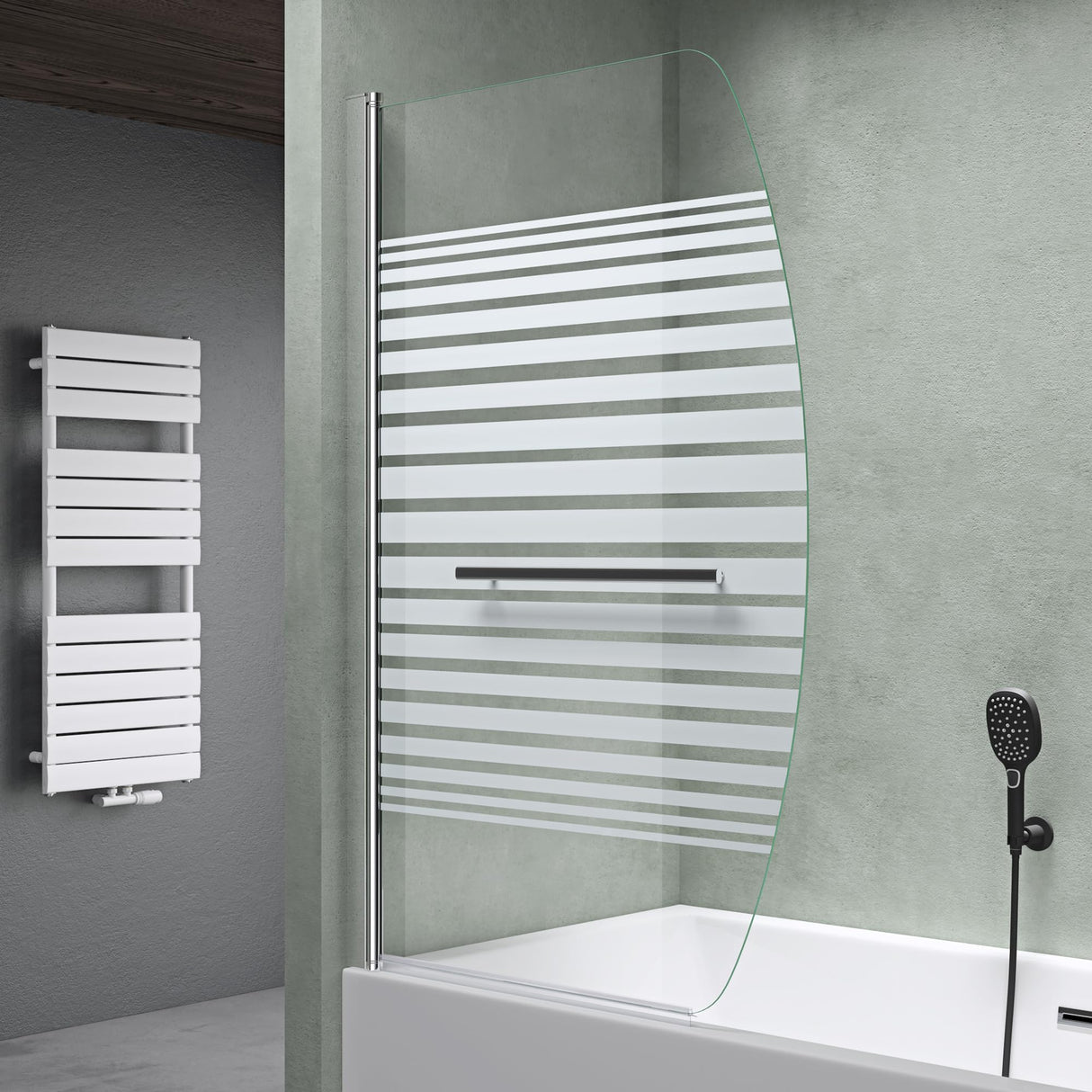 glasvilla Duschwand für Badewanne Badewannenwand faltbar 180° Sicherheitsglas mit NANO 90x140cm Badewannentrennwand Badewannenaufsatz Cortona112
