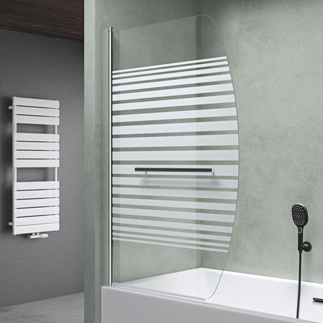 glasvilla Duschwand für Badewanne Badewannenwand faltbar 180° Sicherheitsglas mit NANO 90x140cm Badewannentrennwand Badewannenaufsatz Cortona112