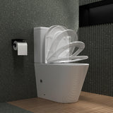 Toilettes sur pied en céramique Glasvilla, WC sans bride, 36 x 63 x 82 cm, WC sur pied avec réservoir Stand108T