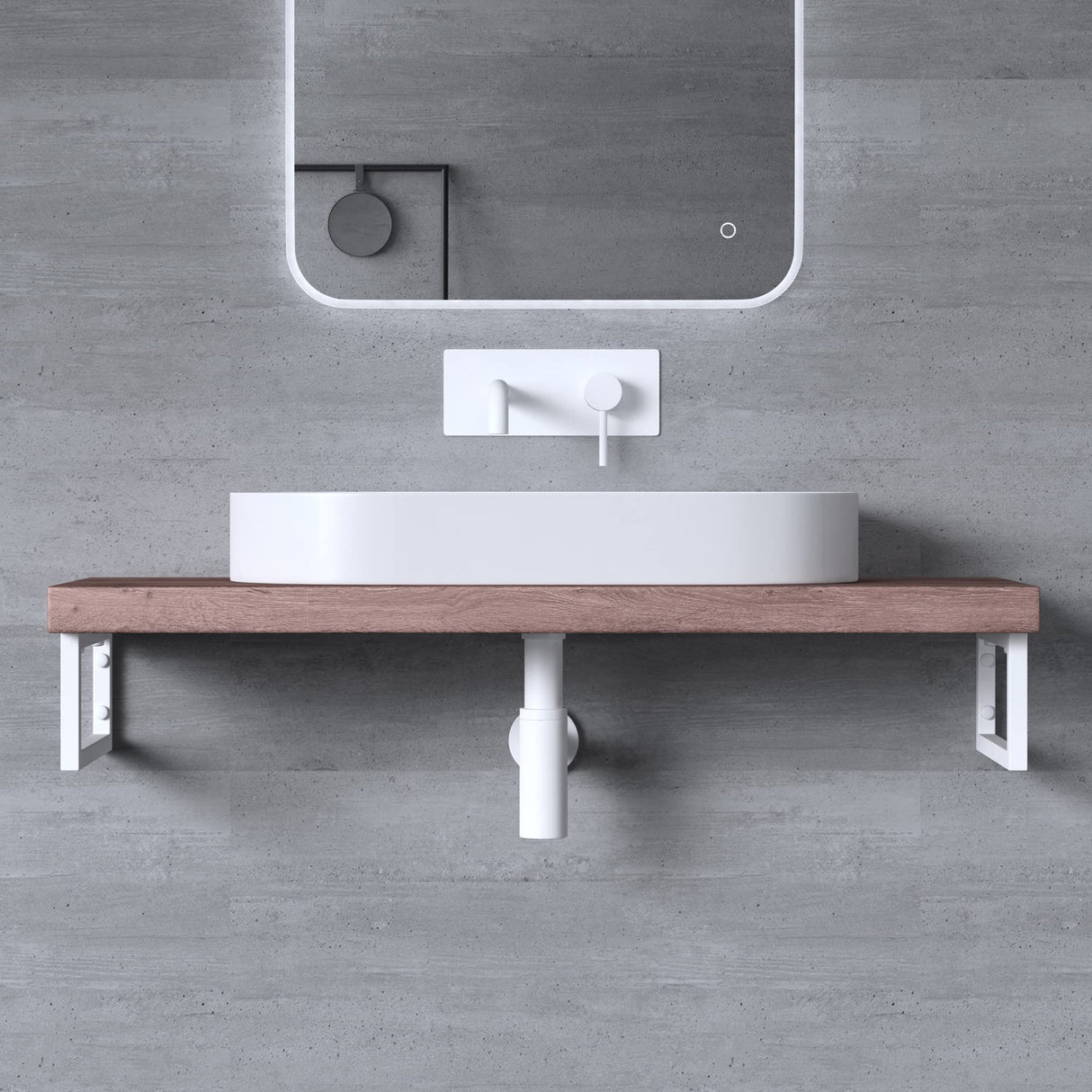 glasvilla Design Wandkonsole aus Edelstahl Waschtisch Halterung 2 Stück WH01