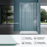 Paroi de douche Glasvilla pour douche, cloison de douche, douche à l'italienne, verre de sécurité ESG 10 mm, verre NANO Bremen2K