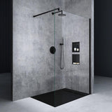 glasvilla Duschwand für Dusche Duschabtrennung Walk-In ESG-Sicherheitsglas 10mm NANO Glas BRAM1&BRAM3 Bremen2 Schwarz