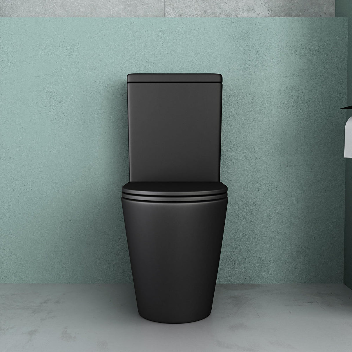 Toilettes sur pied en céramique Glasvilla, WC sans bride, 36 x 63 x 82 cm, WC sur pied avec réservoir Stand108T