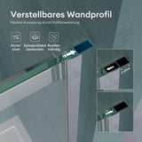 Porte de douche Glasvilla porte de niche douche cloison de douche cabine de douche verre de sécurité 8 mm avec revêtement nano porte coulissante hauteur : 195 cm Teramo04