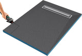 glasvilla  Duschwanne inkl. Duschrinne und Ablaufgarnitur Duschtasse bodeneben Gefälleplatte, Duschboard befliesbar Duschelemente, XPS-Duschboard02