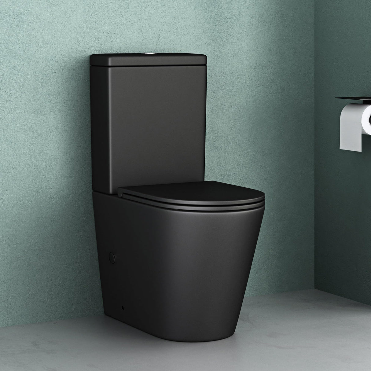 Toilettes sur pied en céramique Glasvilla, WC sans bride, 36 x 63 x 82 cm, WC sur pied avec réservoir Stand108T