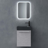 Ensemble de meubles de salle de bain Glasvilla, meuble de salle de bain avec meuble sous-vasque, lavabo anthracite mat et miroir de salle de bain LED, L x P x H 46 x 26 x 63 cm, Pise