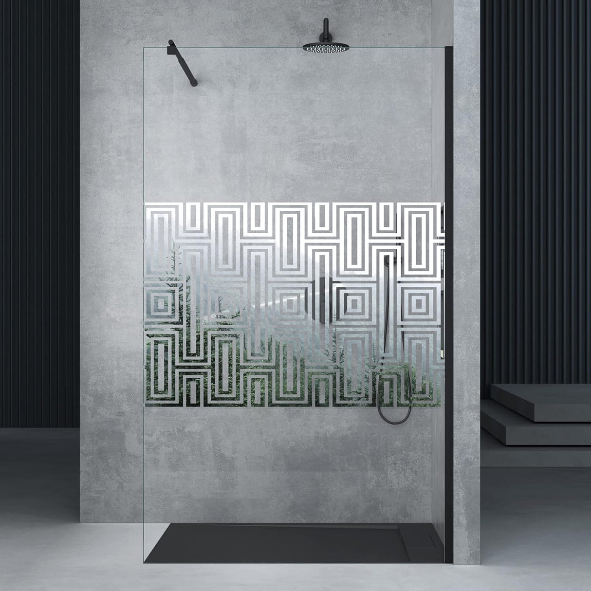 glasvilla Duschwand für Dusche Duschabtrennung Walk-In ESG-Sicherheitsglas 10mm NANO Glas BRAM1&BRAM3 Bremen2 Schwarz