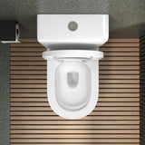 Toilettes sur pied en céramique Glasvilla, WC sans bride, 36 x 63 x 82 cm, WC sur pied avec réservoir Stand108T