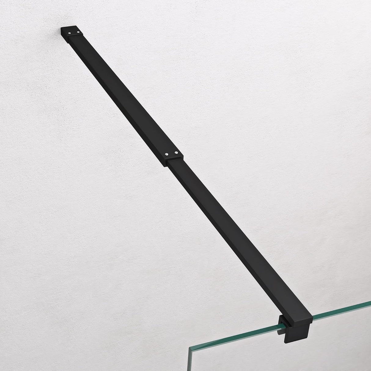 glasvilla Duschwand für Dusche Duschabtrennung Walk-In ESG-Sicherheitsglas 10mm NANO Glas BRAM1&BRAM3 Bremen2 Schwarz