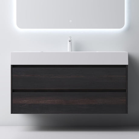 Ensemble de meubles de salle de bain Glasvilla avec meuble sous-vasque 120 x 48 x 63 cm avec 2 tiroirs et vasque profonde
