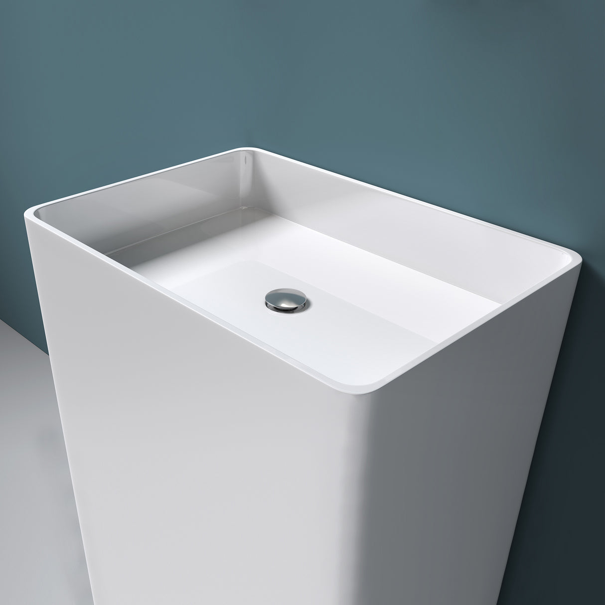 glasvilla Design Standwaschbecken freistehend Col36 weiß aus Mineralguss Waschtisch, BTH: 60x42x80cm