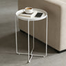 Table basse glasvilla, petite table basse avec plateau amovible en plastique PP, table d'appoint pour salon, chambre et balcon, Reglo-08
