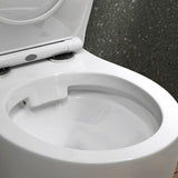 glasvilla Hänge WC Toilette Wand-WC Spülrandlos Weiß aus Keramik Wandmontage mit Absenkautomatik