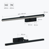 Lampe de salle de bain LED pour miroir Glasvilla | Lampe miroir, lampe de salle de bain 4000K | 9 W rotatif à 180° d'une beauté radieuse 