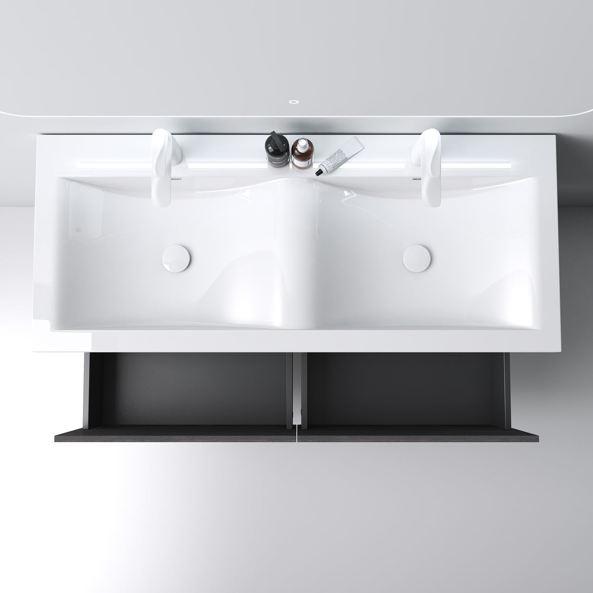 Ensemble de meubles de salle de bain Glasvilla Meubles de salle de bain avec lavabo en fonte minérale Meuble sous-vasque Botanica 