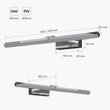 Lampe de salle de bain LED pour miroir Glasvilla | Lampe miroir, lampe de salle de bain 4000K | 9 W rotatif à 180° d'une beauté radieuse 