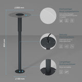 Luminaire extérieur glasvilla ⌀300xH804mm IP65 éclairage de chemin extérieur | Borne lumineuse pour jardin, lampadaire 3000K, lampe de jardin | Lampadaire d'extérieur 6W StellaeLights 